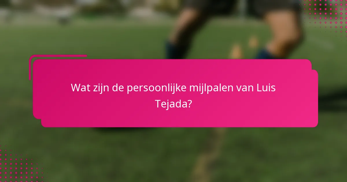 Wat zijn de persoonlijke mijlpalen van Luis Tejada?