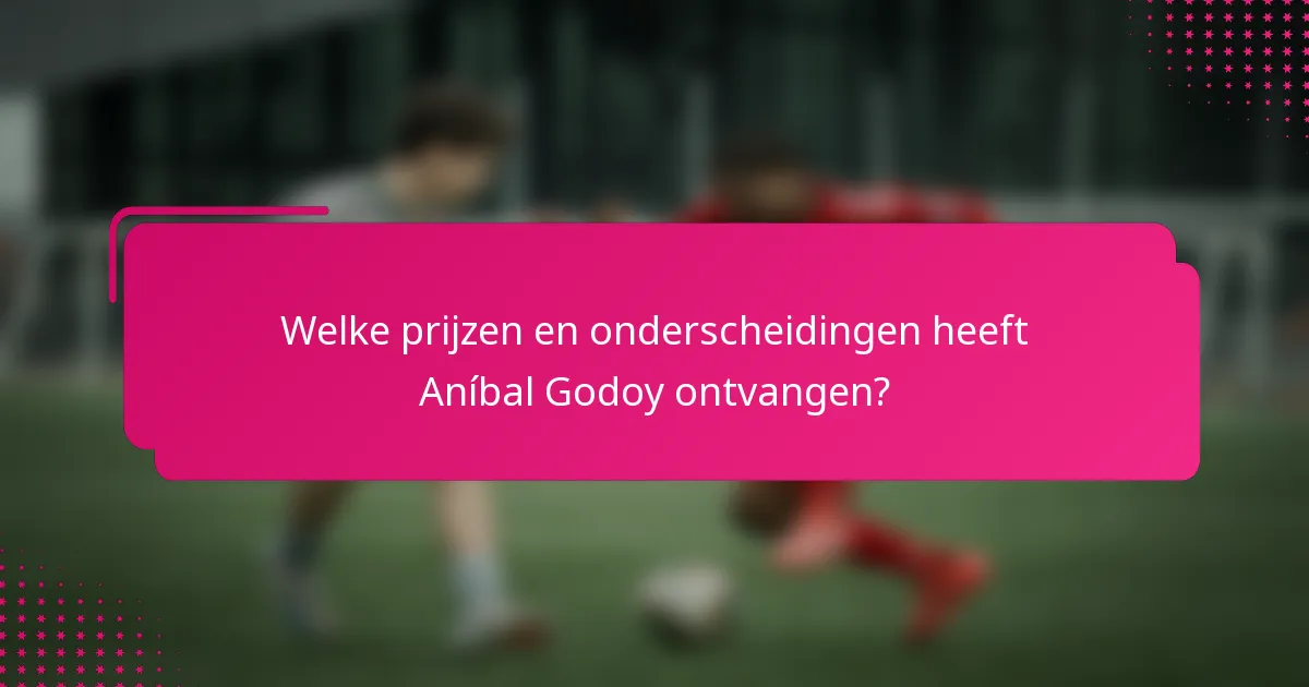 Welke prijzen en onderscheidingen heeft Aníbal Godoy ontvangen?